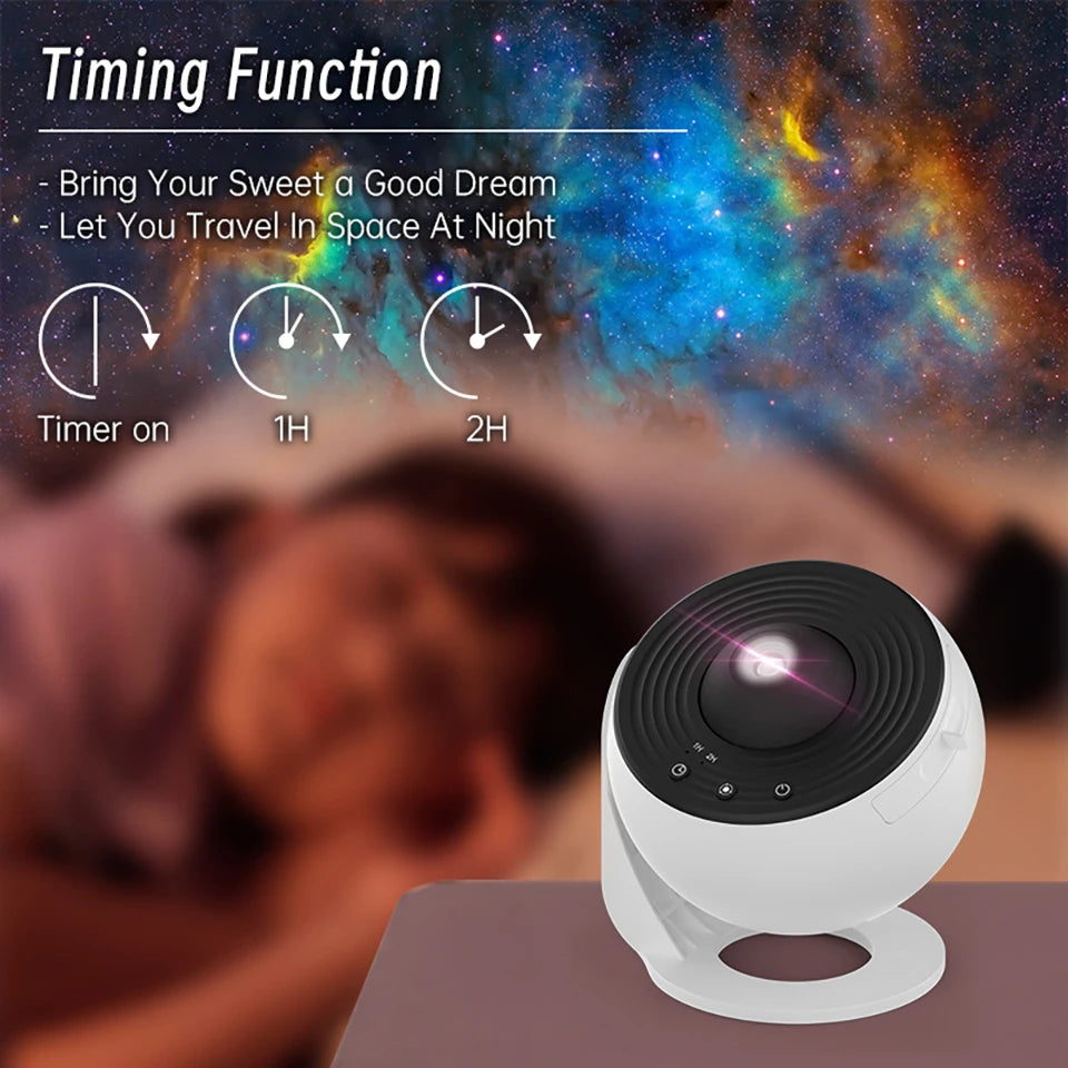 360° Galaxy Star Projector Lamp