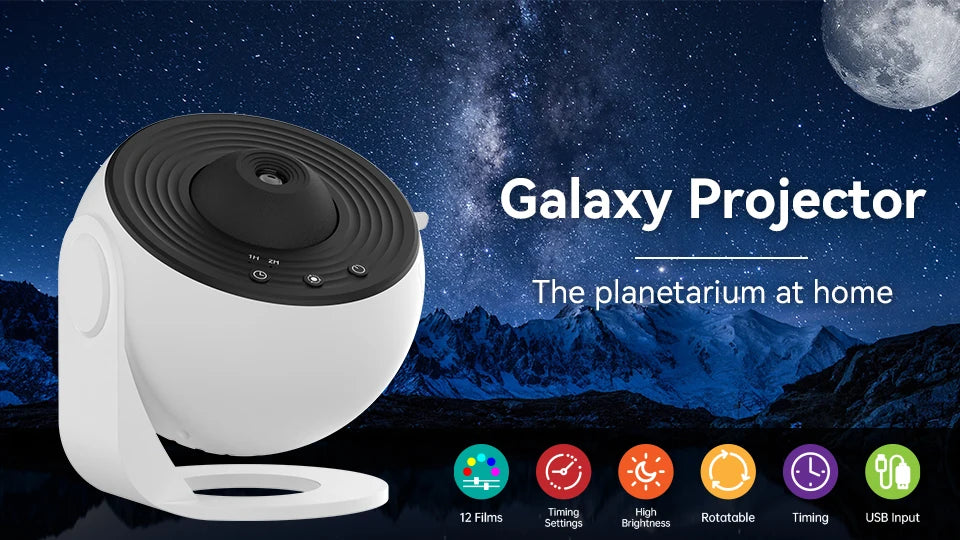 360° Galaxy Star Projector Lamp