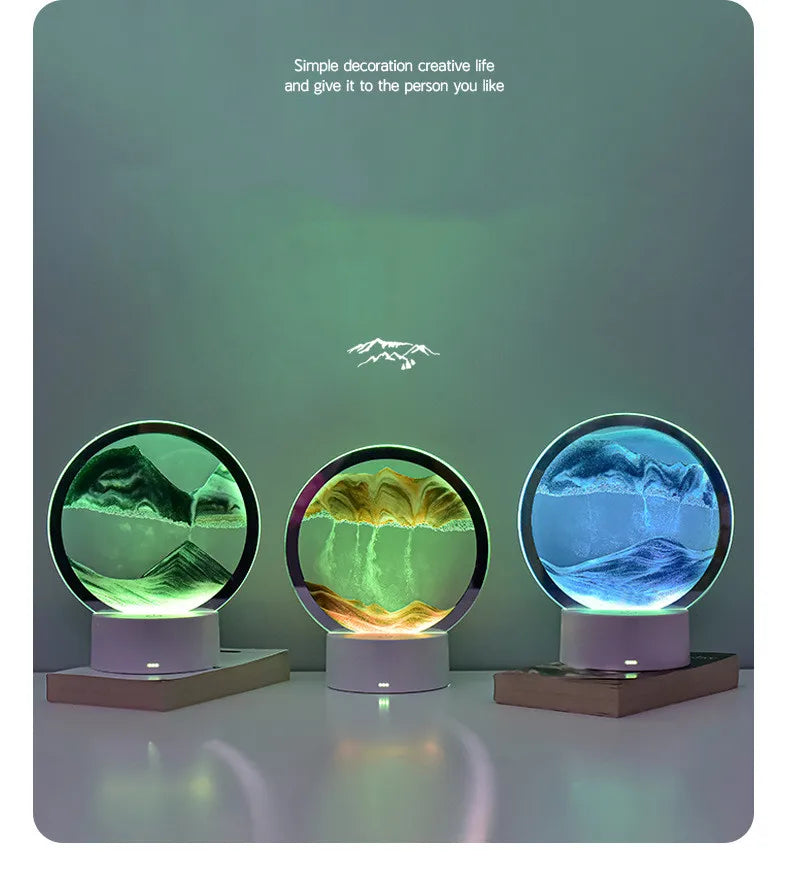 SandFlow™ 3D LED Mood Lamp with Moving Sand Art