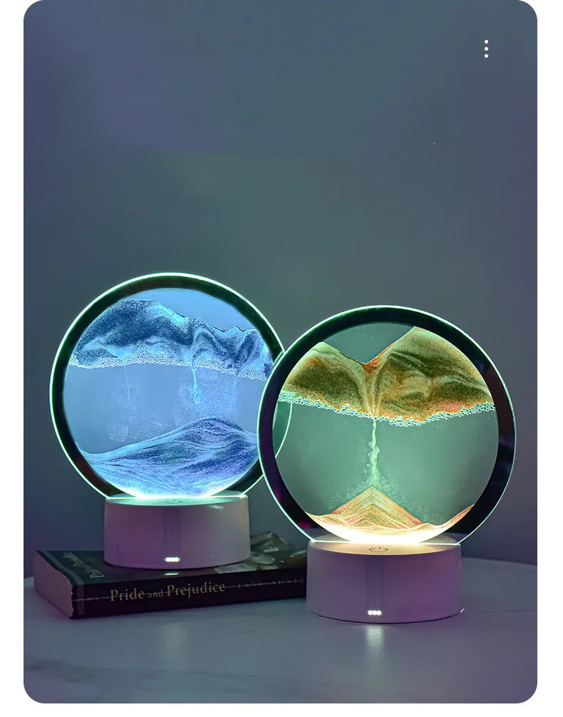 SandFlow™ 3D LED Mood Lamp with Moving Sand Art