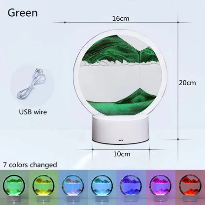 SandFlow™ 3D LED Mood Lamp with Moving Sand Art