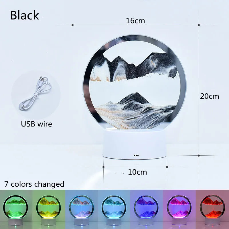 SandFlow™ 3D LED Mood Lamp with Moving Sand Art