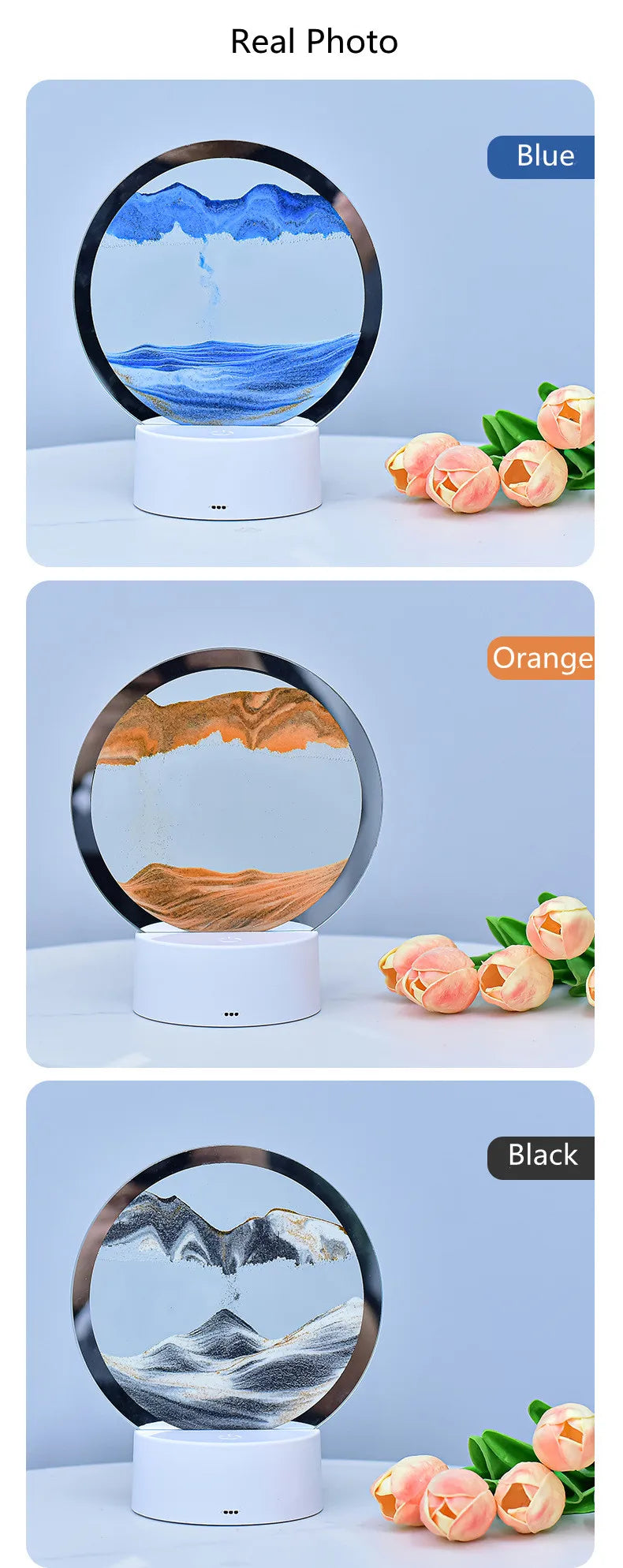 SandFlow™ 3D LED Mood Lamp with Moving Sand Art