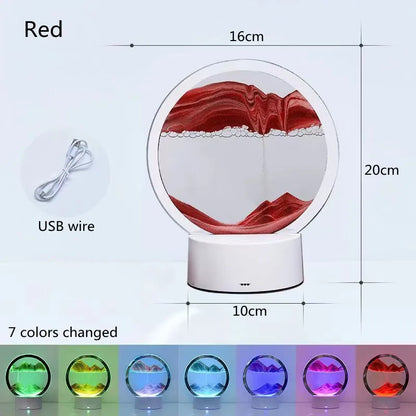 SandFlow™ 3D LED Mood Lamp with Moving Sand Art