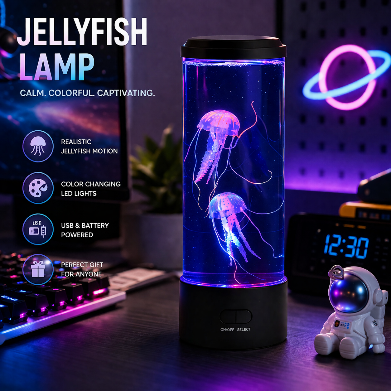 LED Jellyfish Aquarium Night Light